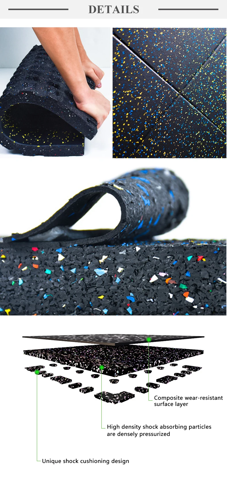 Gym Rubber Mat Cheap Price Durable Fitness Gym Rubber Flooring Mat