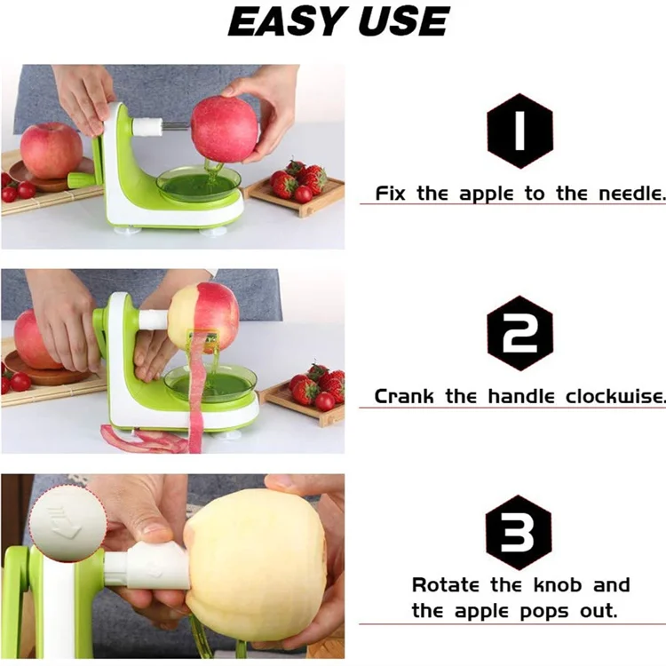 Apple Pear Peeler,Multi-Function Fruit Peeler,Rotary Mango/Potato Peeler  Corer, Peel Safely and Quickly, with Fruit Cutter & Fruit panel,Peeling a