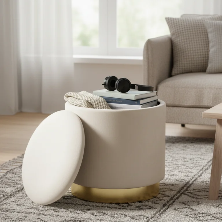 Modern Luxury Velvet Fabric Gold Metal Base Round Ottoman Cylinder Pouf Stool for Home Living Room Hotel Office
