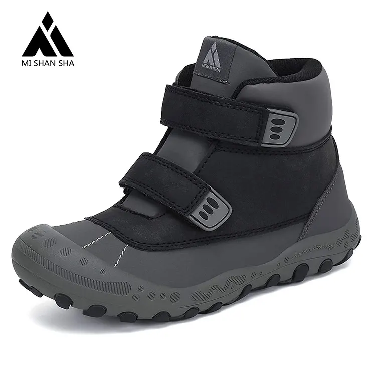 Mishansha Outdoor Ankle Hiking Boots Boys Girls Trekking Walking Shoes with Hook and Loop 
