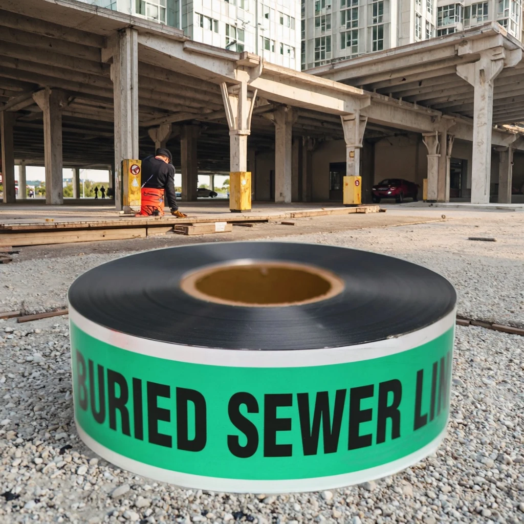 Underground Detectable Aluminium Foil Barrier Electric Cable Warning Tape Caution Type Product