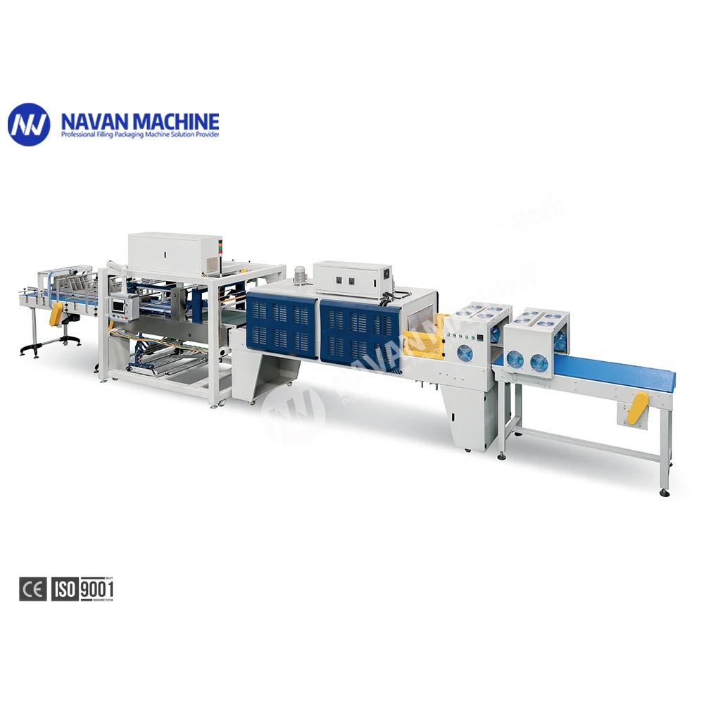 NAVAN Automatic PE Film Shrink Wrapping Beverage Bottle Cans Jar Packaging Machine