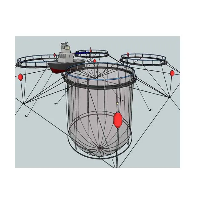 HDPE Plastic Fish Farming Tilapia Floating Net Circular Aquaculture Equipment Fishing Cage in the Sea
