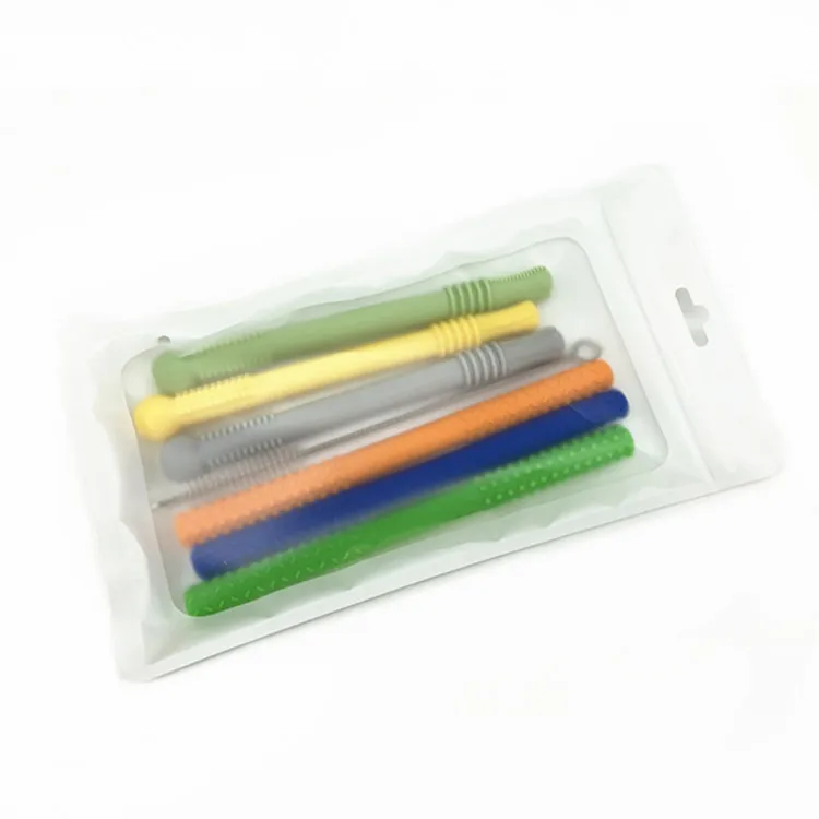 Food  Grade Hollow Teether Tubes, Silicone Baby Teething Toys