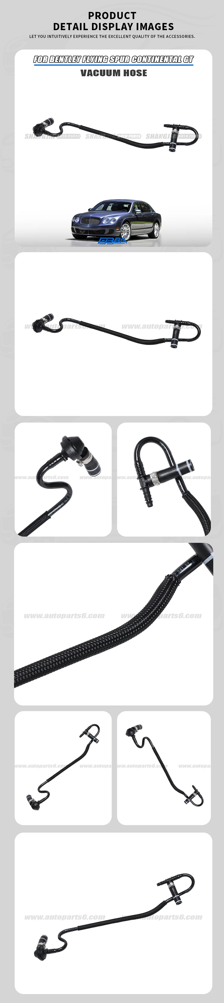 original auto parts car vacuum hose for bentley flying spur 2009 continental gt oe 3w1612041bt-3