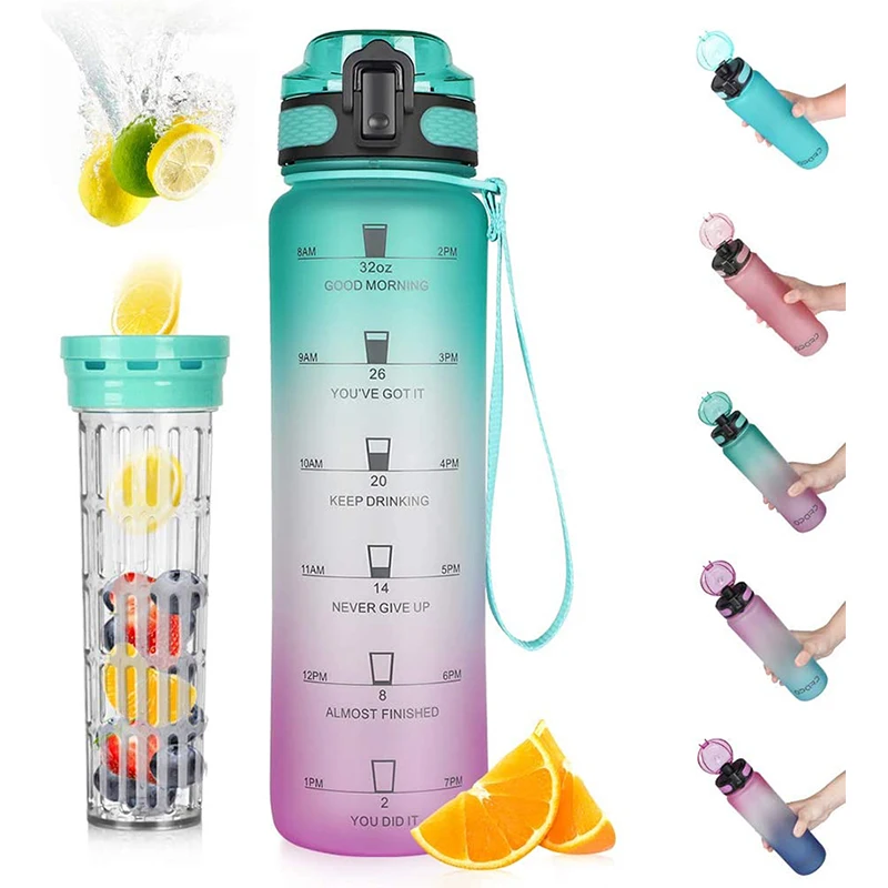 Three Drops of Life New 32 oz Water Bottle Best Original Water Bottle with  Time Marker Reusable Goal Hydration Tracker Design for H2O Monitoring Diet  Nutrition and Fitness