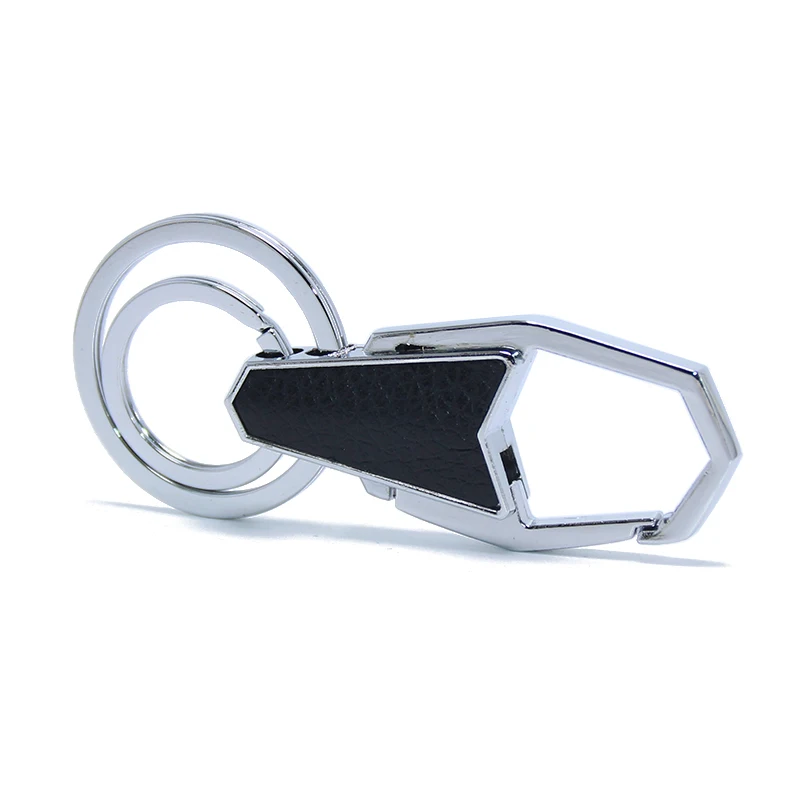New Creative Chain Ring Hook Men Metal Octagon Alloy Hanger Organizer Auto Gifts Car Key Holder Leather_voghion.com