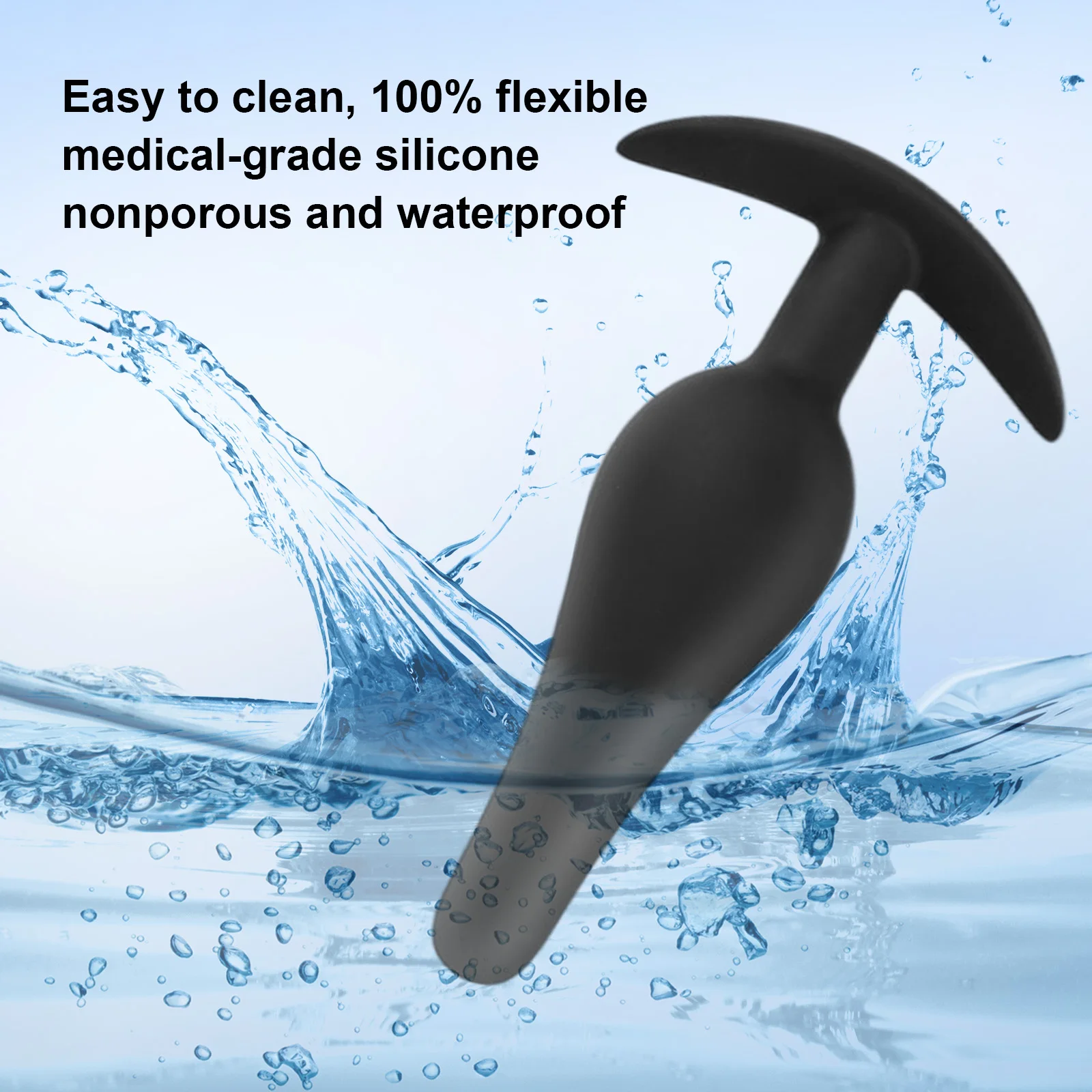Sexbey's Latest Design 3 Sets of Butt Anal Plug Sex Toys Black Silicone Adult Toys Male Female Male Female Massage Anal Plug