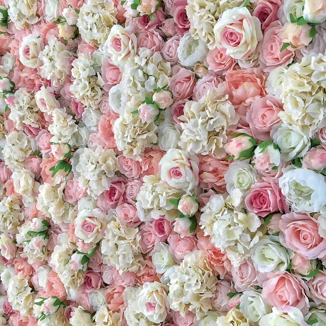 Artificial Rose Backdrop Simulation Flower Wall Panel for Wedding Party Background Floral Decor