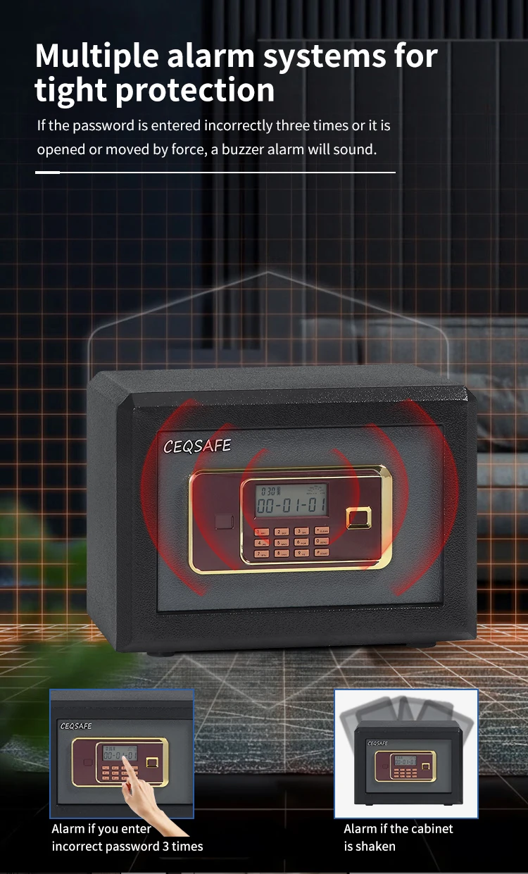 CEQSAFE Electric Security Digital Fireproof Combination Safe Box Lock for Home factory