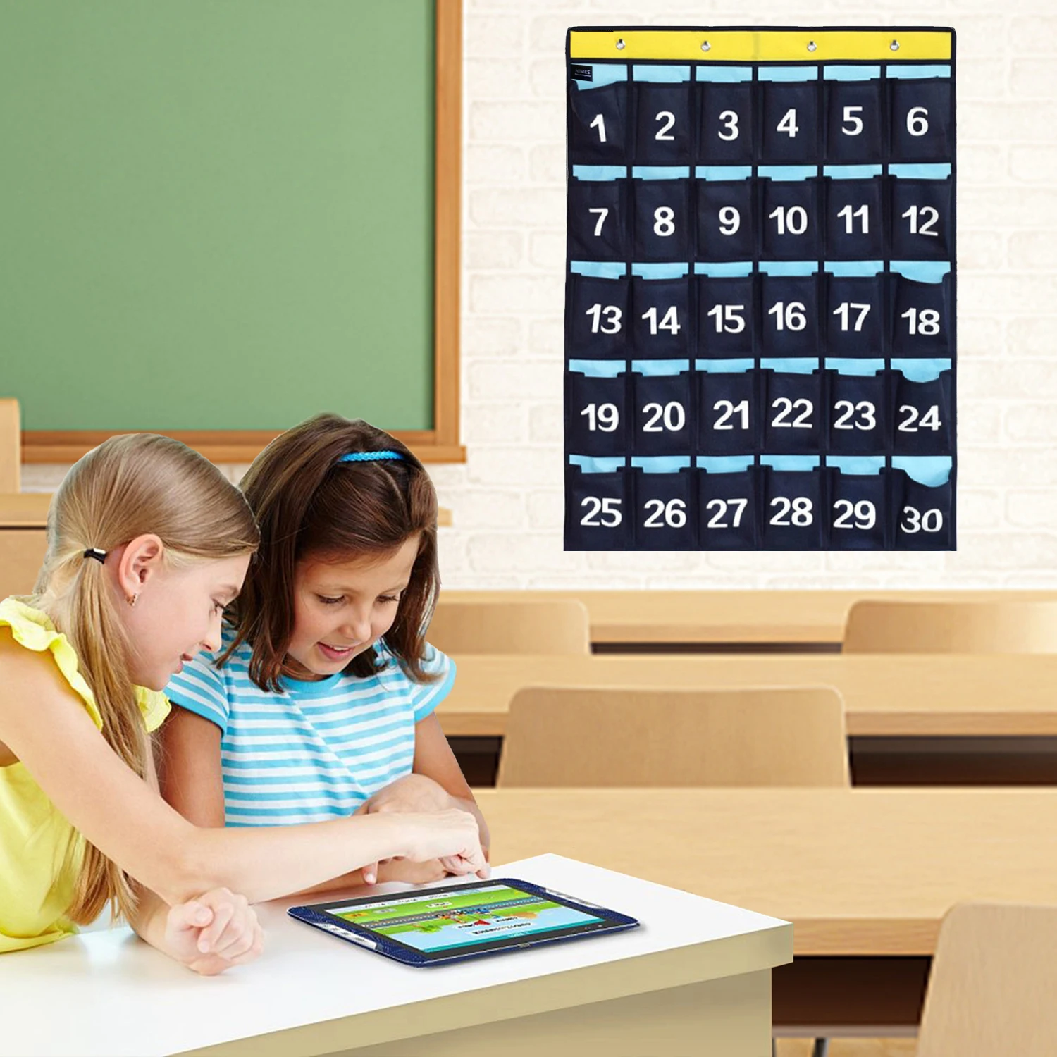 Numbered Classroom Pockets Chart Cell Phones Holder Wall Door Hanging Organizer