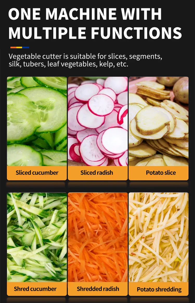 product fully automatic new vegetable cutter efficiently slicing vegetables into various shapes sizes and ingredients-10