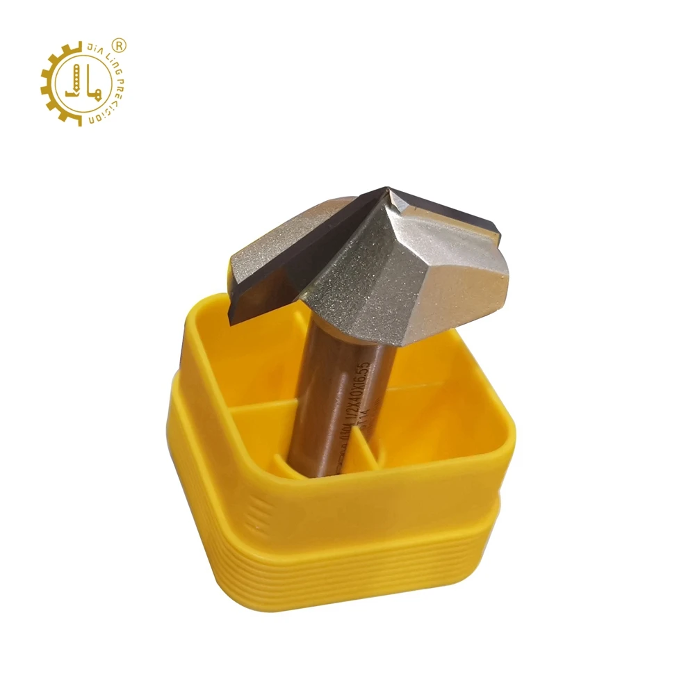 Fresa Per Smussatura 90° Con 3 Scanalature, D10x75L, Fresa A V In Acciaio Al Tungsteno Per Intaglio E Smussatura CNC - Ideale Per Lavorazione Legno E Metallo