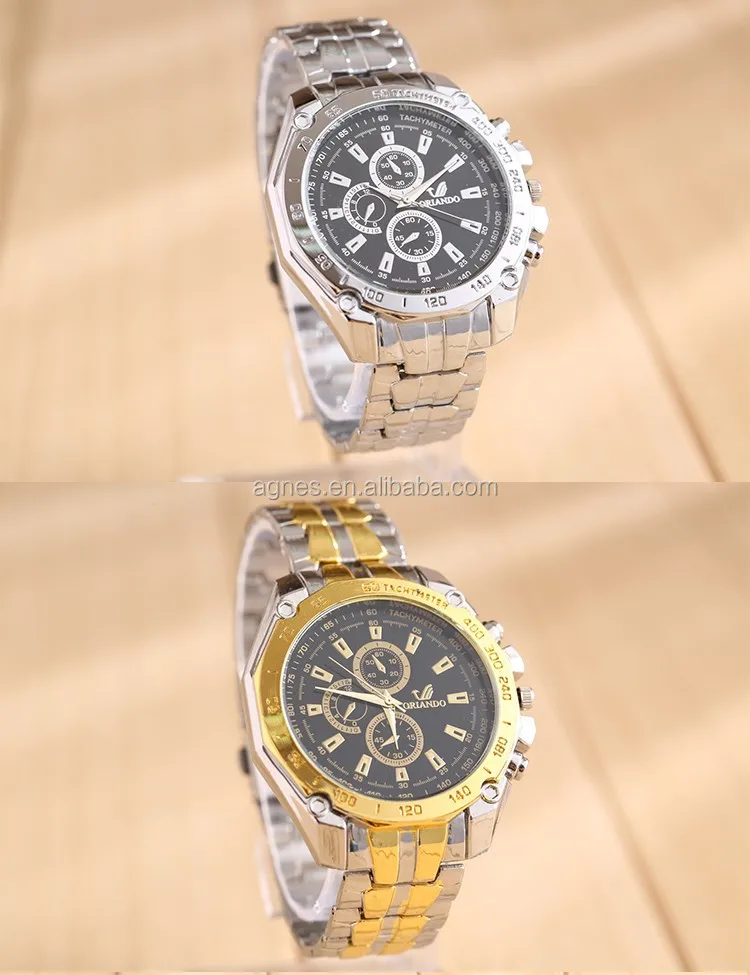 Factory Direct Custom Stainless Steel Back Water Resistant Mens Watch ...