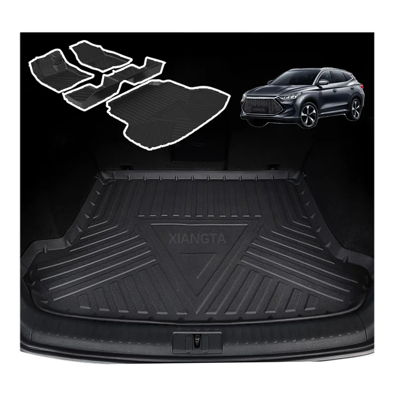 Xiangta Full Set Automotive Interior Custom Leather Car Floor Mats Trunk Mat for Byd Song Plus Accessories