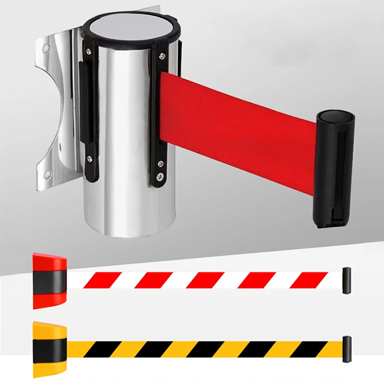 Retractable Barrier Belt,Cordon Tape, Fixed Wall Mount Queue Rope Barrier Crowd Control Barrier for Outdoor Parking Lot details