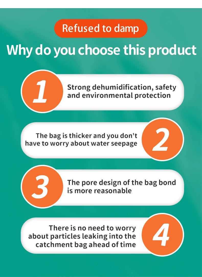 Fragrance Free Humidity Packs Hanging Closet Dehumidifier Bags230g