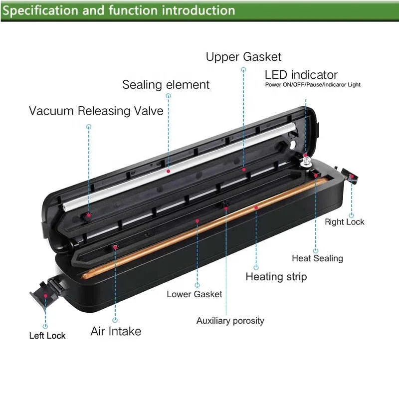 Портативный домашний пищевой вакуумный упаковщик поддержка ручного веса Бытовая Вакуумная