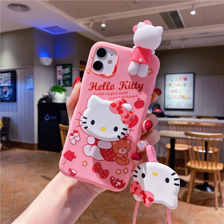 3d Stereo Silicone Hello Cute Kitty Melody Holder Phone Case For Iphone ...