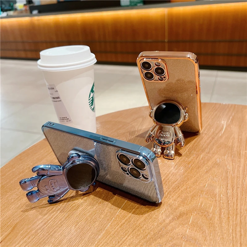 Electroplated Astronaut Folding Stand Case For Iphone 7 8 11 12 13 14