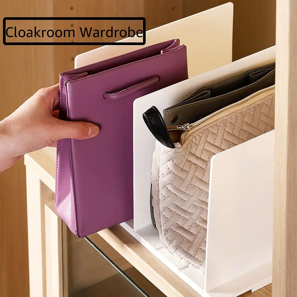Clear Adjustable Plastic Shelf Divider Pushers System Organizer For
