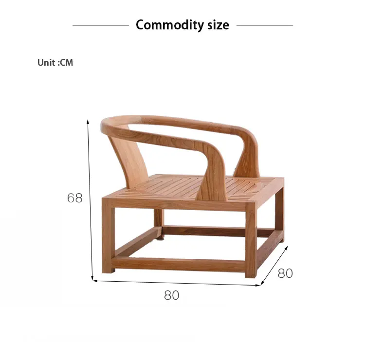 Nordic Style Solid Wood Sofa Balcony New Chinese Villa Garden Courtyard