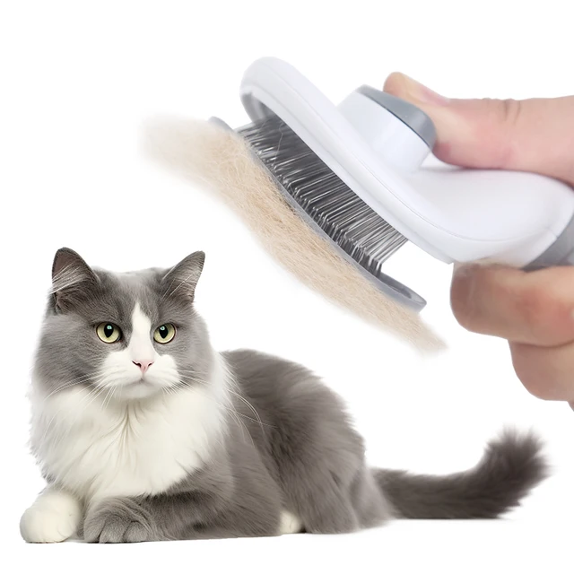 Custom Logo Pet Dog Hair Brush Cat Comb Grooming And Care Cat Brush Stainless Steel Comb For Long Hair Dogs Cleaning
