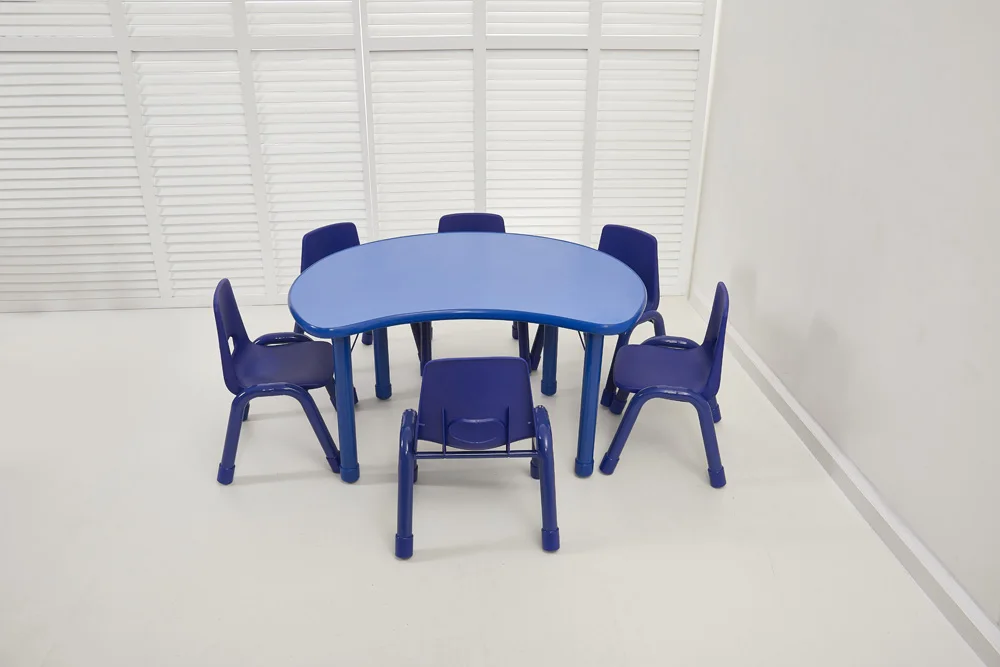 Firerated Crescent Table Kindergarten Furniture Cheap Daycare