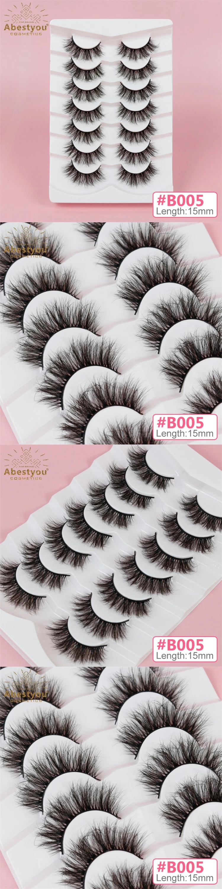 Abestyou Dramatic Wispy 5D Natural Fluffy Full Strip Lashes 10MM to ...