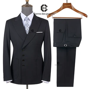 Cenne Des Graoom 2026 New Design Snap On Suits For Men Double-breasted Jacket and Pants 2 Pieces Set Wedding Party Office Casual