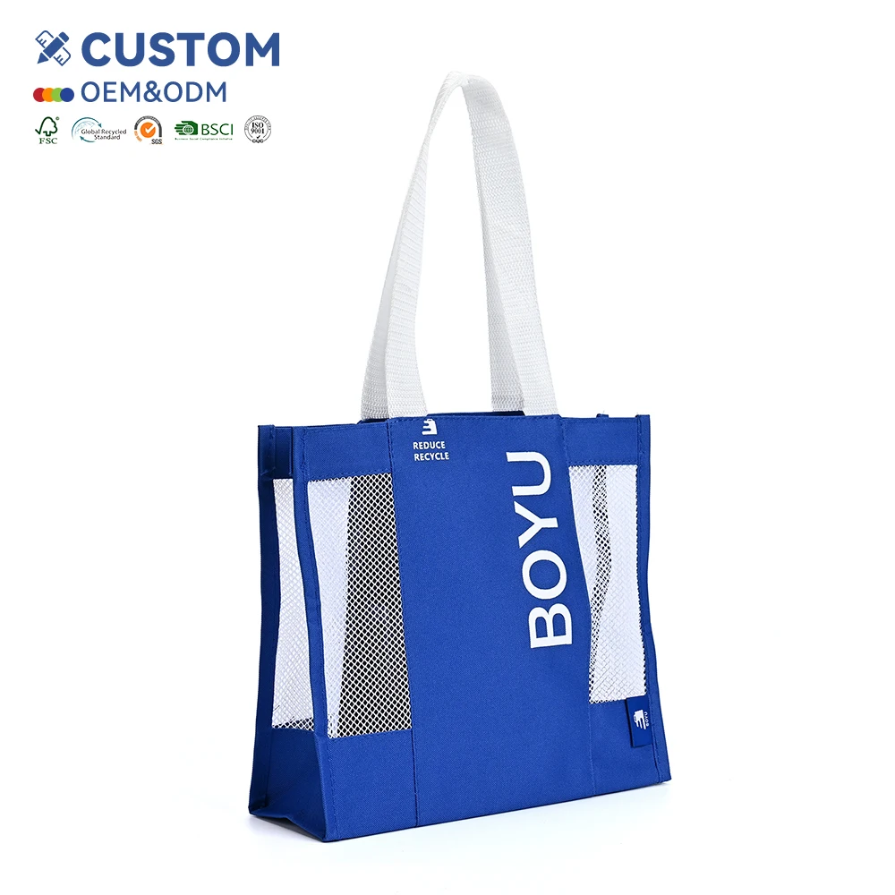Wholesale Promotion Colorful logo Printed Custom Size Polyester Bags Shopping Bags with logo Printed Tote Bags