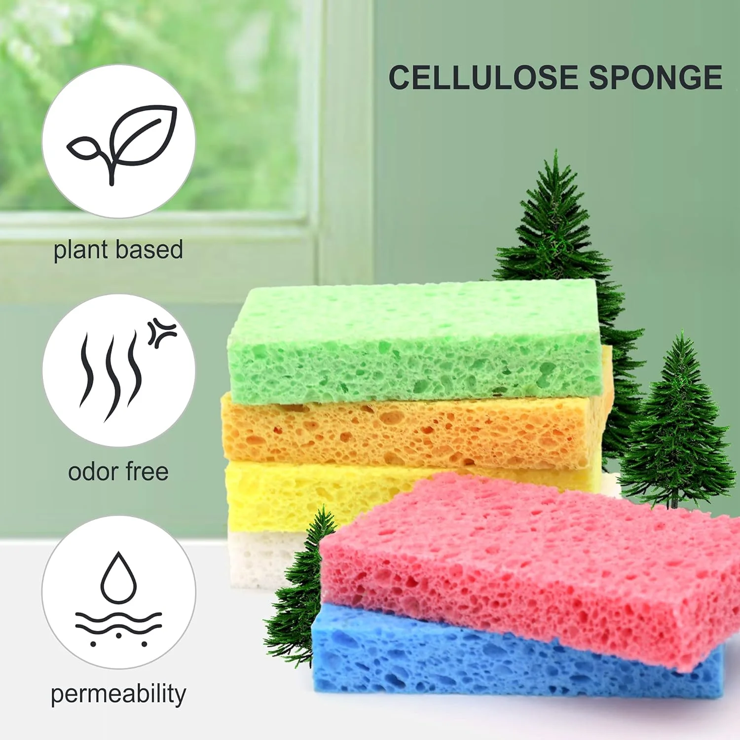 Buy Wholesale China Rectangle Cellulose Kitchen Cleaning Sponge With Strong  Cleaning Capacity & Cleaning Sponge at USD 0.4