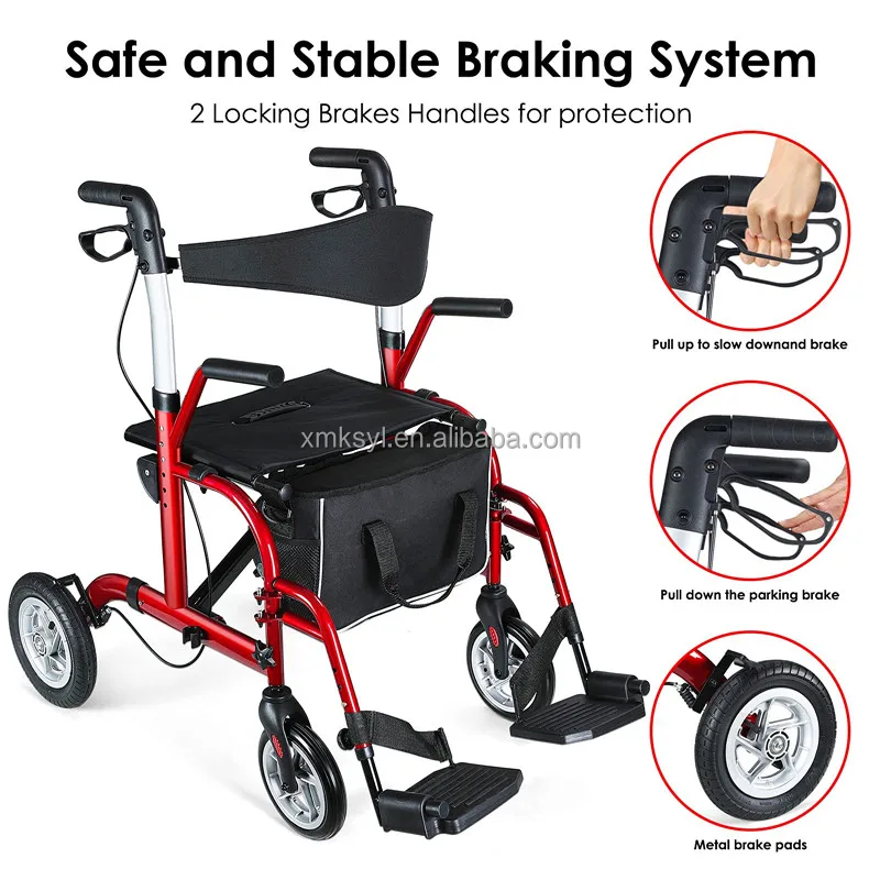 Portable Foldable Rollator Walker With Seat Elderly Care Products - Buy ...