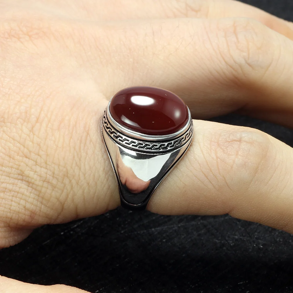 Oval Shape Ring Designs For Male In Silver With Stone Guaranteed