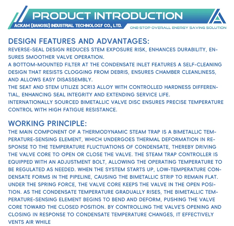 513F Carbon Steel Thermostatic Steam Trap Valve DN15 PN20 Flange Steam Trap for General Application details