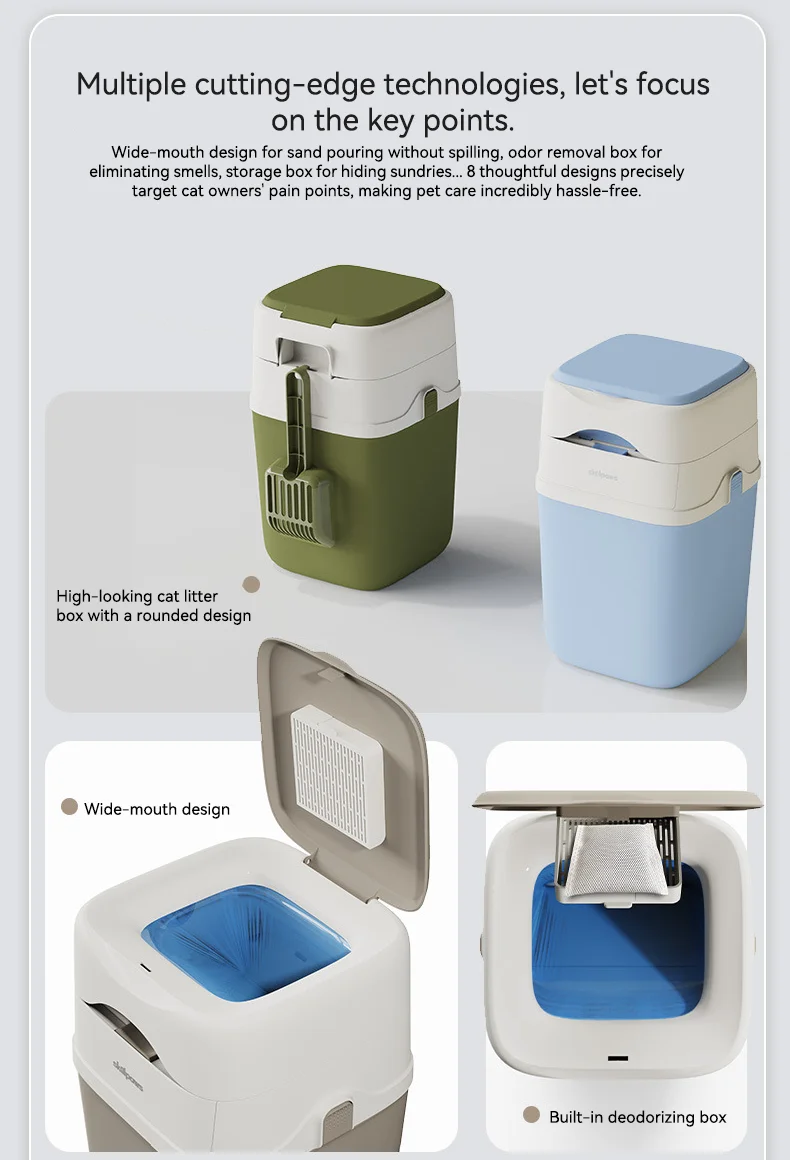 New Pet Trash Can with Odor Eliminator for Cat Litter & Waste Flip-Top Sealed Waste Bin for Home manufacture
