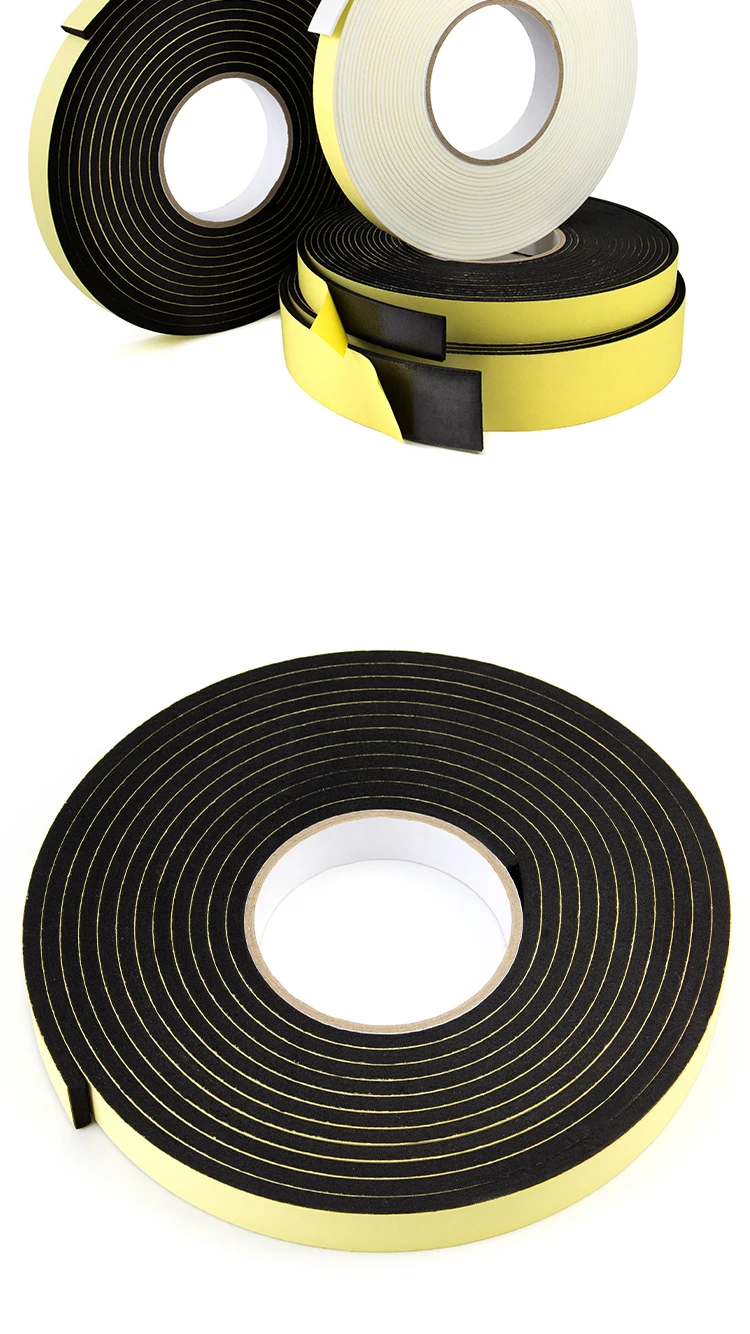 2, 3, 5mm thick Strong Adhesion Single-sided Tape EVA black Sponge Foam  Rubber Tapes Anti