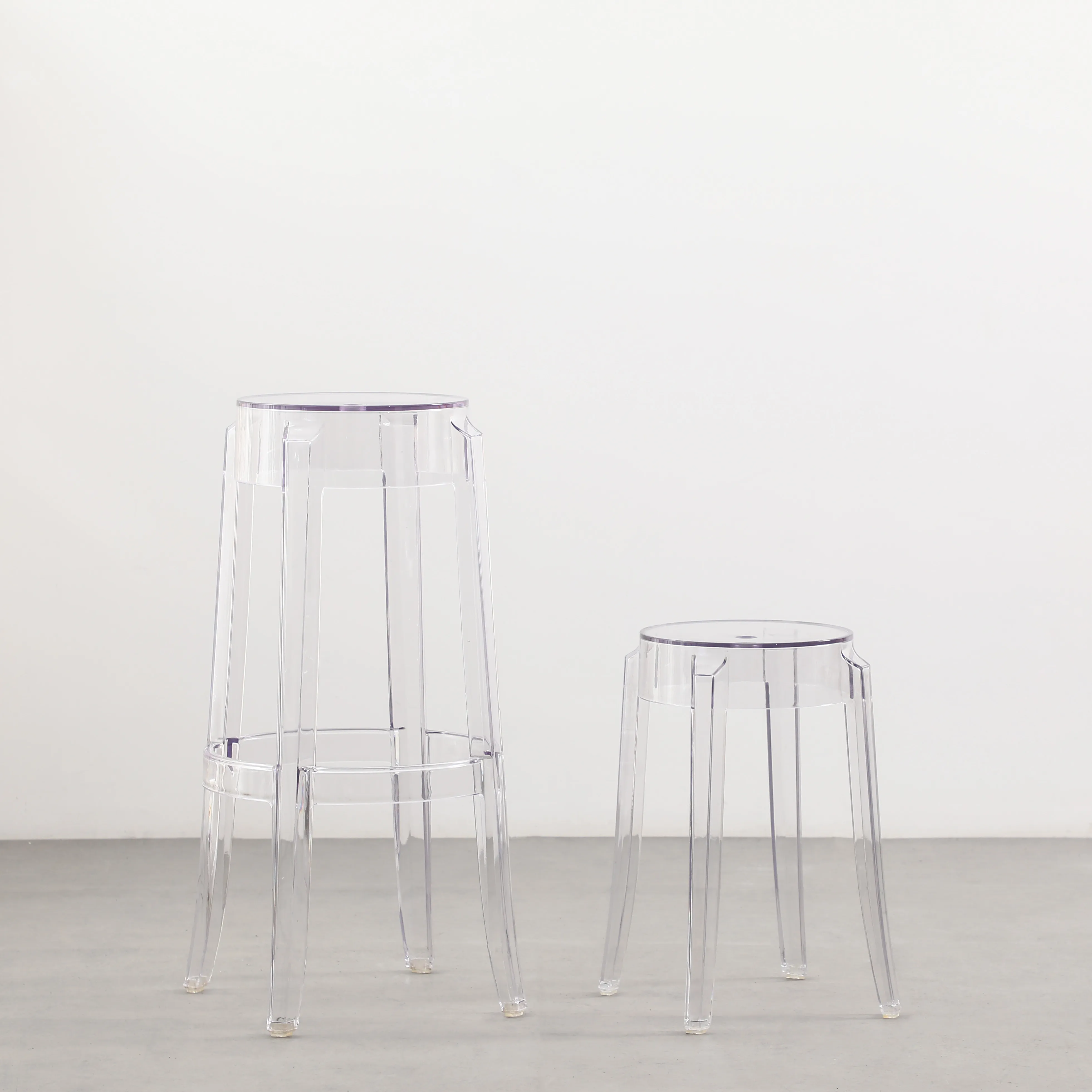 Factory Furniture Modern Stackable Plastic Resin High Ghost Barstool
