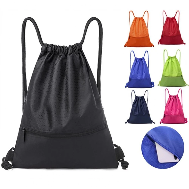 Hot Sale Large Capacity Waterproof Nylon Draw String Backpack Portable