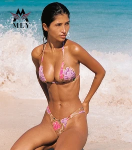 MLY 2 Piece Bikini Spaghetti Strap Swimsuits Print  Bathing Swimwear Triangle Bathing Suit Sexy Bikinis for Women