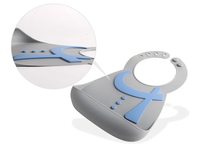 Пользовательские печати водонепроницаемый 6 месяцев силиконовые детские нагрудники с веревкой