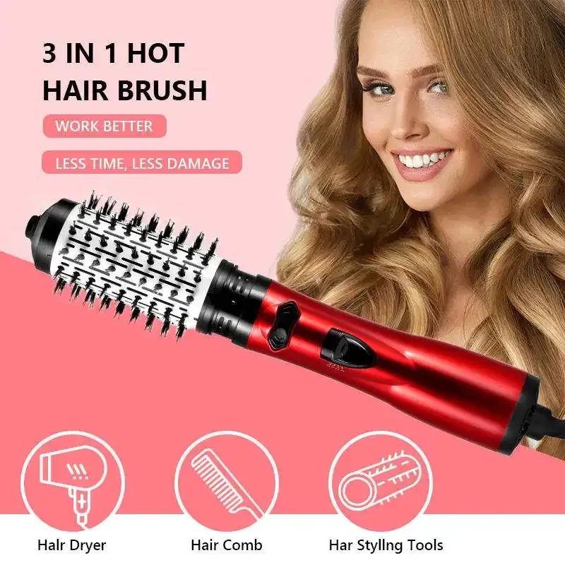 360° Rotating Hot Air Brush Hair Dryer Styling Tool, Oem