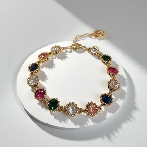 Muxcor Colorful Tiger Head Beaded Charm Fashion Natural Copper Rhinestones Bracelet Classic Trendy Fashion Jewelry for Women Men