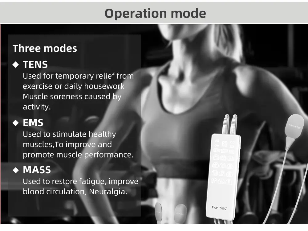 4 Channels Tens Unit Muscle Stimulator Heat Electrode Pad Physical