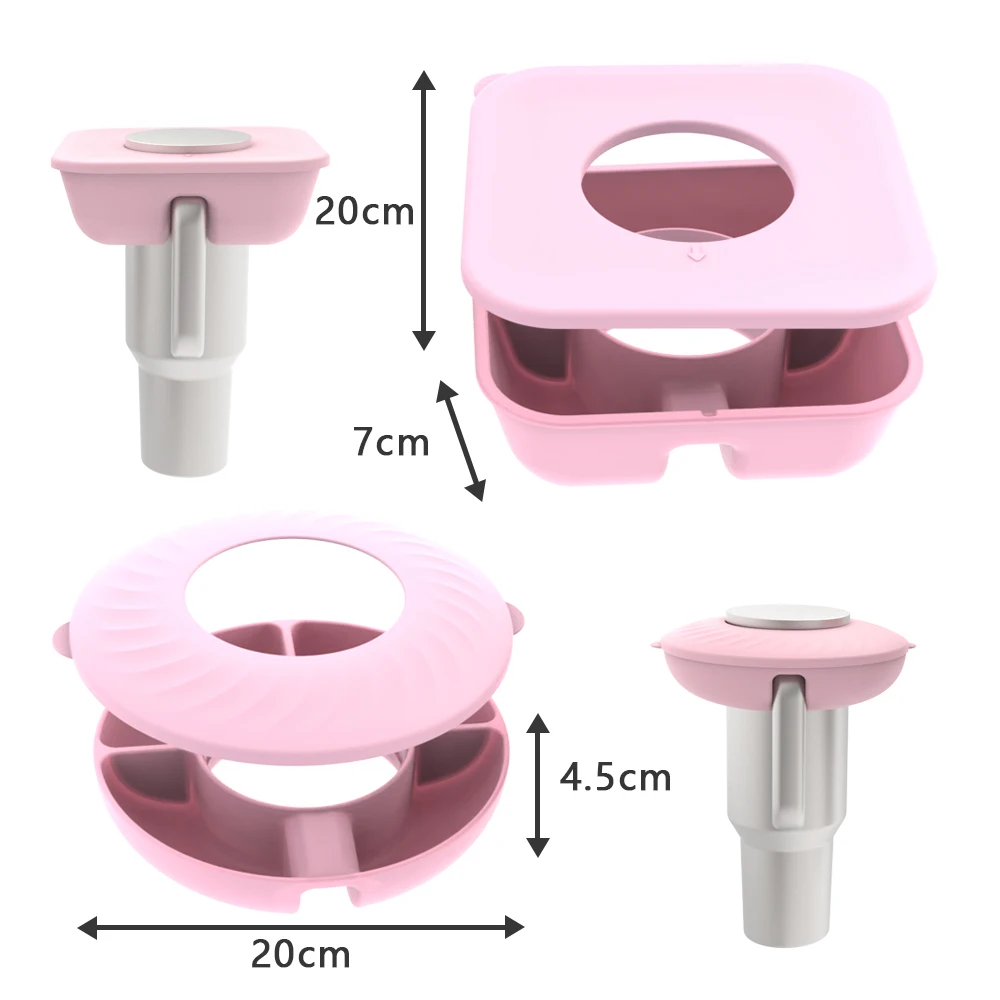 Silikon-Snacktablett Mit Deckel Für Stanley Cup 1,2 L – Praktische Snackschale Mit 4 Fächern, Perfekt Für Auto-Cupholder