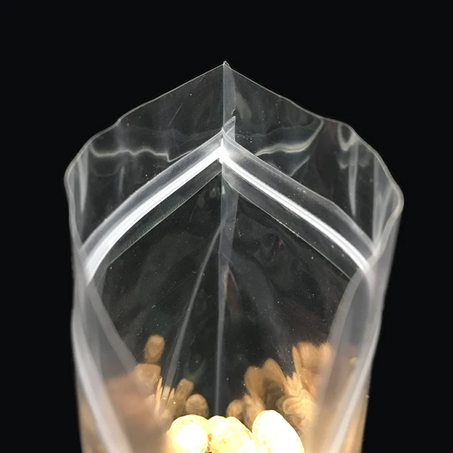 In Stock PET Clear Transparent Zip Lock Stand up Pouch Plastic Food Spice Packaging Bags with Zipper
