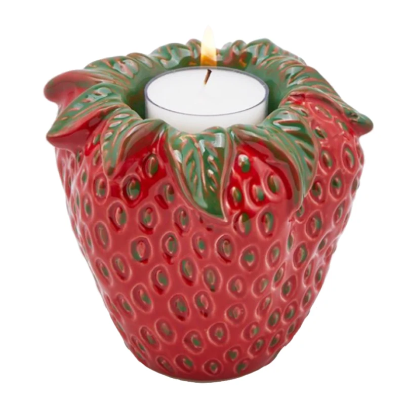 Декоративная домашняя декоративная современная роскошная емкость для фруктовых свечей Сосуд Керамическая Клубничная чакра подсвечник