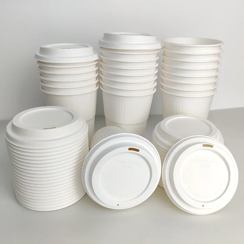 88mm Plastic Lids Coffee Stopper Bagasse Disposable Dome Lid For Cup