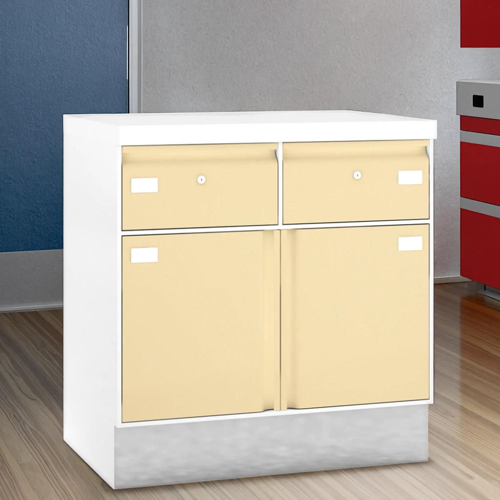Counter Height Dual Access Dental Cabinet 800mm Stainless Steel Featuring Pull-Out Trays Locking Mechanism Hospital Use 4