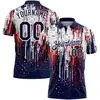 Paint Splatternavy Blue and Red and White